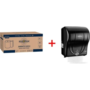 21 cm Hareketli Havlu 5 kg + Rulopak 21 cm Havlu Makinesi - Siyah