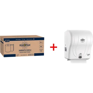 21 cm Hareketli Havlu 5 kg + Rulopak 21 cm Havlu Makinesi - Beyaz