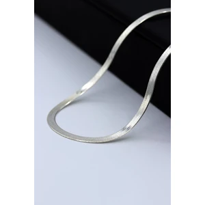 Akyüz Gümüş Italyan Yassı Zincir Beyaz Gümüş Kolye 192