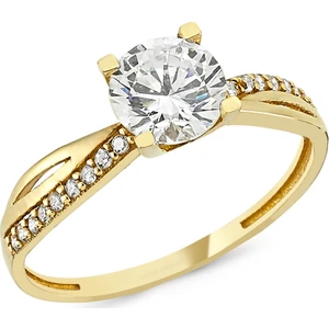 Altınsepeti Altın Tektaşlı Yanı Taşlı Yüzük AS8Y97