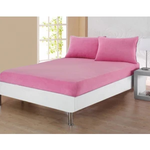 Çift Kişilik Lastikli Çarşaf Seti Açık Pembe