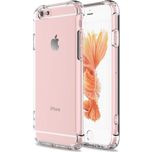 Apple iPhone 6 Plus Şeffaf Airbag Antishock Silikon Kılıf + Tam Kaplayan Fiber Nano Ekran Koruyucu 6D Siyah Nano Cam