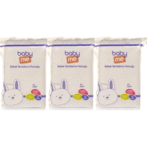 Baby&me Bebek Temizleme Pamuğu 3'lü Paket 60 Adetli