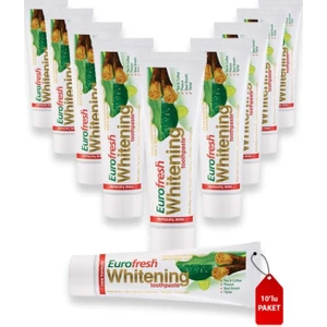 Eurofresh Glütensiz Diş Macunu 112 gr 10'lu Aloe Vera Aromalı Misvaklı Çay Lekesi Karşıtı