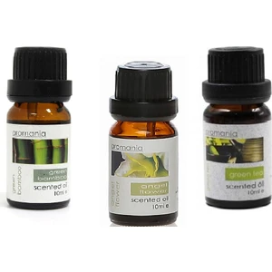 3'lü Yasemin Yeşil Bambu Çiçek Bahçesi Aromalı Buhurdanlık Yağı 10 ml