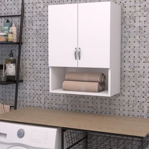 Taç Dekorasyon Beyaz Çamaşır Makinası Üst Dolabı
