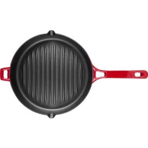 Yard Kulplu Döküm Tava Kırmızı 28 Cm