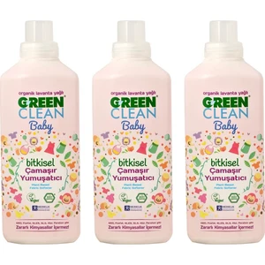 U Green Clean Baby Bitkisel Çamaşır Yumuşatıcısı 1 Lt 3 Adet