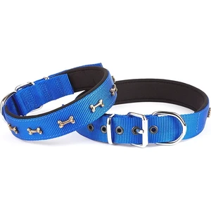 Konforlu Dokumadan El Yapımı Kemik Süslü Köpek Boyun Tasması