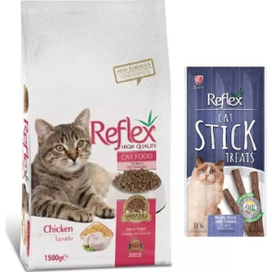 Tavuklu Yetişkin Kedi Maması 1,5 kg + Reflex Stick