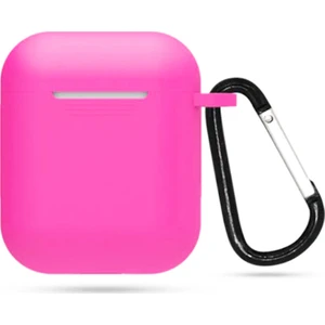 Coverzone Apple Airpods Kılıf Kancalı Silikon Fuşya