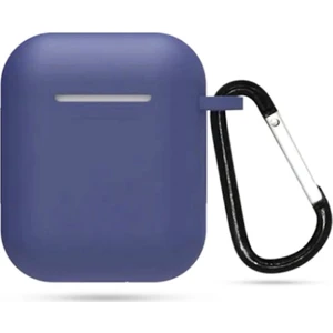Coverzone Apple Airpods Kılıf Kancalı Silikon Lacivert
