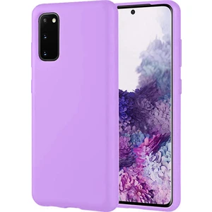Coverzone Samsung Galaxy S20 Ultra Kılıf Delux Silky Termoplastik Desite Açık Mor