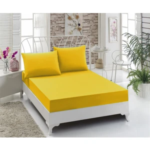 Hepsi Home Çift Kişilik Lastikli Çarşaf Seti Sarı