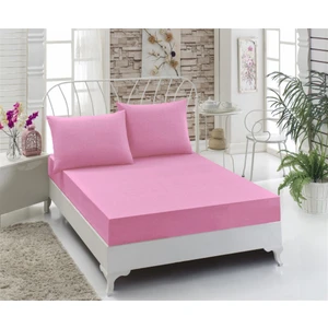 Hepsi Home Çift Kişilik Lastikli Çarşaf Seti Pembe