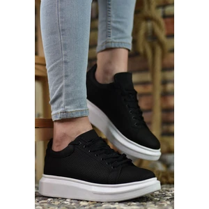 3D Baskılı Siyah Erkek Sneaker
