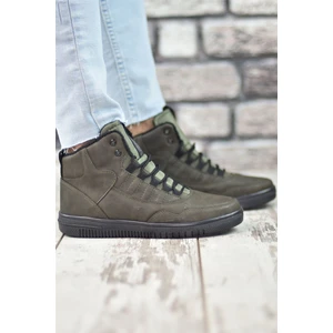 Haki Yeşili Erkek Sneaker Bot Düz Tabanlı Ortopedik İç Taban ile Rahat Kullanım