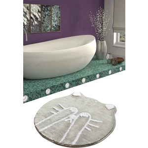 Chilai Home Shy Cat Gri Çap Klozet Takımı, Banyo Paspas Seti Halısı Akrilik