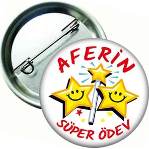 Hediye Panayırı Aferin Süper Ödev Yaka Rozeti - 20 Adet