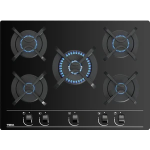 GBC 75030 KBN Ankastre ExactFlame Teknolojili Kristal Wok Gözlü Cam Gazlı Ocak Döküm Izgara Siyah 70 cm 112580026