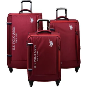 U.S. Polo Assn. Bordo Kumaş 3'Lü Valiz Seti