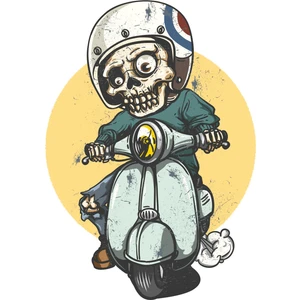Sticker Fabrikası Kuru Kafa Vespa Sticker 00012