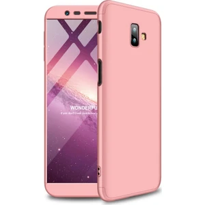 Galaxy J6 Plus Kılıf Zore 360 Tam Koruma 3 Parça Ays Kapak Rose Gold