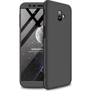 Galaxy J6 Plus Kılıf Zore 360 Tam Koruma 3 Parça Ays Kapak Siyah