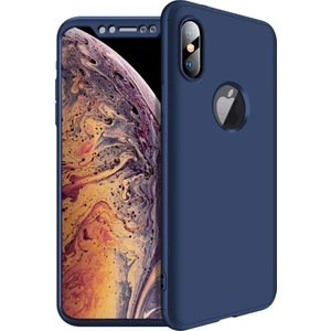 Apple iPhone XS Max 6.5 Kılıf Zore 360 Tam Koruma 3 Parça Ays Kapak Mavi