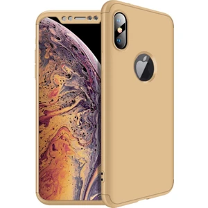 Apple iPhone XS Max 6.5 Kılıf Zore 360 Tam Koruma 3 Parça Ays Kapak Gold