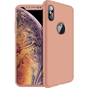 Apple iPhone XS Max 6.5 Kılıf Zore 360 Tam Koruma 3 Parça Ays Kapak Rose Gold