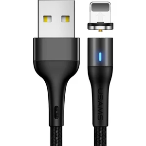 Usams U32 Aluminium Alloy Mıknatıslı Başlık Lightning Şarj Kablosu US-SJ352 - Siyah