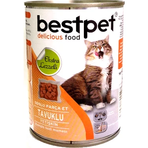 Soslu Parça Tavuk Etli Konserve Yetişkin Kedi Maması 415 gr