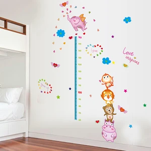 Crystal Kids Bebek ve Çocuk Odası Boy Ölçer Hayvan Dostlar Duvar Çıkartması