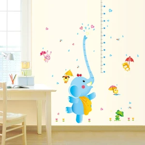 Crystal Kids Boy Ölçer Sevimli Fil Bebek ve Çocuk Odası Dekorasyonu Pvc Duvar Sticker