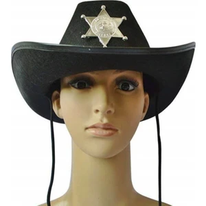 Çocuk Kovboy Şapkası Sheriff Şapkası Siyah Renk