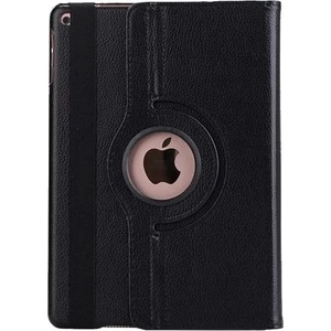 iPad 5. Nesil 2017 A1822 A1823 Kılıf Deri Uyku Modlu 360° Dönerli Standlı 9.7" Siyah