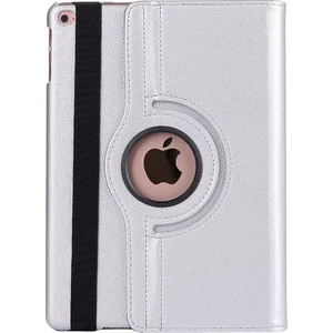 iPad 5. Nesil 2017 A1822 A1823 Kılıf Deri Uyku Modlu 360° Dönerli Standlı 9.7" Gri-Gri