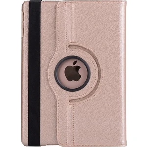 iPad 6. Nesil 2018 Kılıf Deri Uyku Modlu 360° Dönerli Standlı Komple Koruma 9.7" Gold