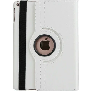 iPad Mini 5 Kılıf Deri Uyku Modlu 360° Dönerli Standlı Komple Koruma 7.9" Beyaz