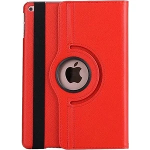 iPad 2-3-4 Kılıf Deri Uyku Modlu 360° Dönerli Standlı Komple Koruma 9.7" Kırmızı