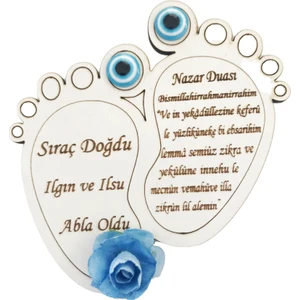 Bebek Ayağı Bebek Magnet Mavi - 30 Adet