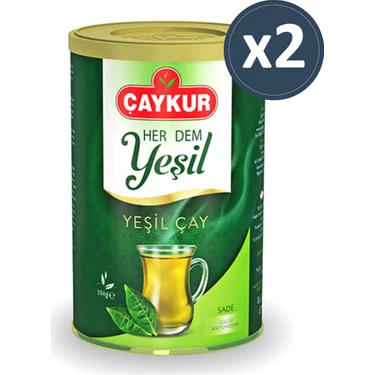 Çaykur Sade Yeşil Çay 300 gr Dökme Çay Pratik Teneke Kutuda Uzun Süre Taze