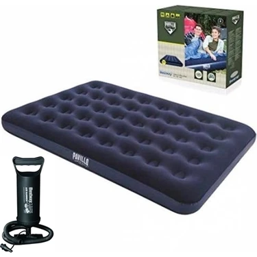 Bestway Pavillo Çift Kişilik Şişme Yatak 191x137x22 Cm Kadife Floklu Yüzey ve Taşınabilir