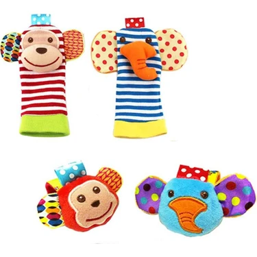Sozzy Toys Çıngıraklı Çorap ve Bileklik Seti Ergonomik Tasarım ile Bebek Gelişimini