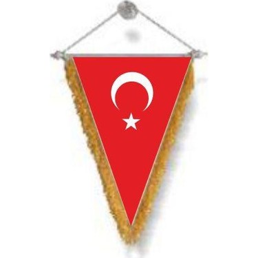 Türk  Bayrağı Saçaklı Üçgen Flama 11x18CM 