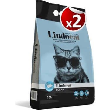 Lindocat 10 lt x 2 Topaklaşan Kedi Kumu Sabun Kokulu İnce Taneli İtalya