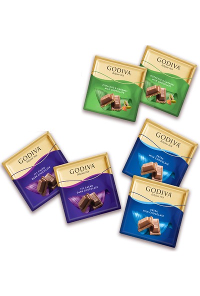 Godiva 6'lı Kare Çikolata Paketi