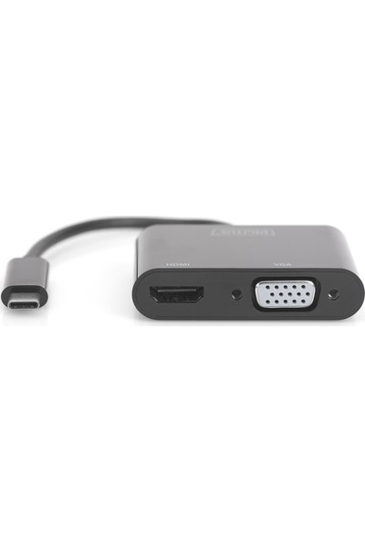 Digitus USB Tip C - 4K HDMI + VGA Grafik Adaptörü Da-70858
