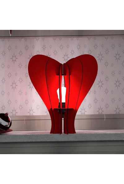 Woodact Hera Sevgililer Günü Özel Tasarımı Kalpli Gece Lambası
